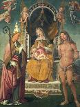 Madonna and Child Between Saints Fabian and Sebastian-Bartolomeo Della Gatta-Premier Image Canvas