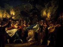 Dancers, Detail from Nocturnal Dance in the Piazza Barberini in Rome after the Harvest-Bartolomeo Pinelli-Giclee Print