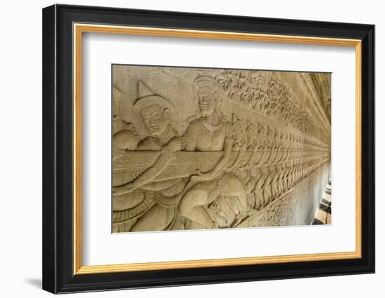 Bas-Relief Carvings from the Churning of the Sea of Milk Myth-Michael Nolan-Framed Photographic Print