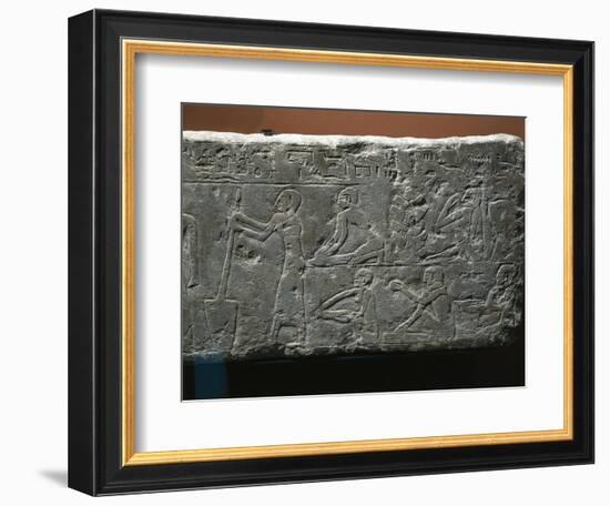 Bas-Relief Depicting Baker's Shop, Woman Grinding Wheat and Workers Kneading Flour-null-Framed Giclee Print