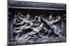 Bas Relief Depicting Durga Slaying Demon (Maheeshasuramardini). Brihadishwara Temple. Tanjore (Than-f9photos-Mounted Photographic Print