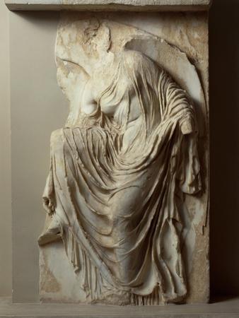 Bas-Relief Depicting Winged Victory with Sandal, from Balustrade in Temple  of Athena Nike in Athens' Giclee Print | Art.com