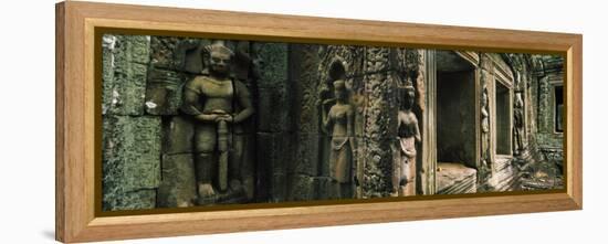 Bas Relief in a Temple, Banteay Kdei, Angkor, Cambodia-null-Framed Premier Image Canvas