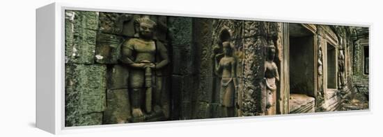 Bas Relief in a Temple, Banteay Kdei, Angkor, Cambodia-null-Framed Premier Image Canvas