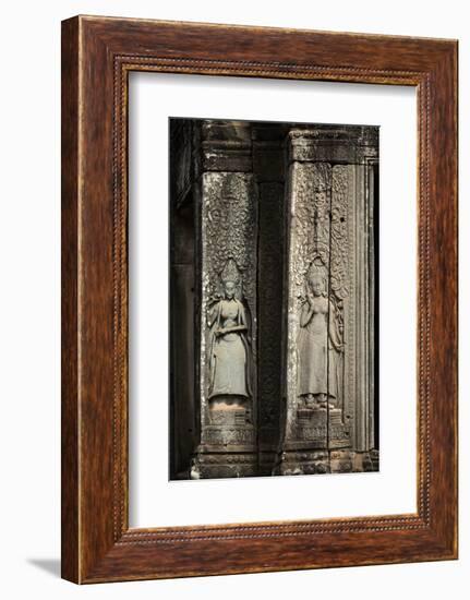 Bas-Relief of Apsara, Angkor World Heritage Site-David Wall-Framed Photographic Print