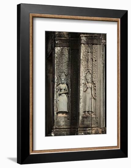 Bas-Relief of Apsara, Angkor World Heritage Site-David Wall-Framed Photographic Print