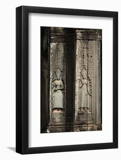 Bas-Relief of Apsara, Angkor World Heritage Site-David Wall-Framed Photographic Print