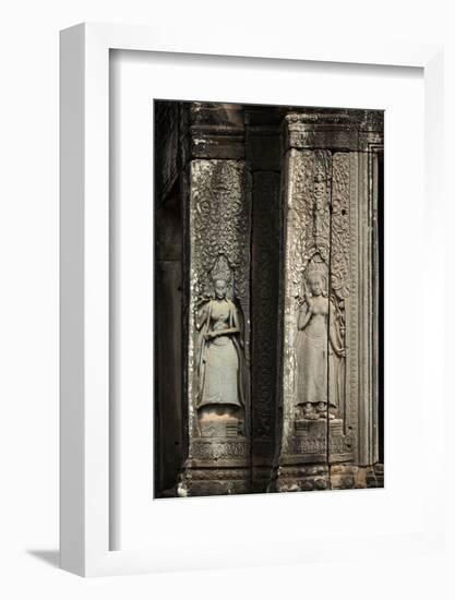Bas-Relief of Apsara, Angkor World Heritage Site-David Wall-Framed Photographic Print