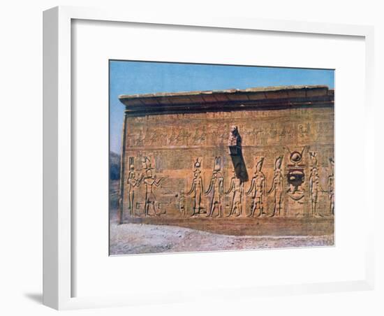Bas-Relief of Cleopatra, Caesarion, Temple of Hathor, Dendara in Egypt, 20th Century-null-Framed Giclee Print
