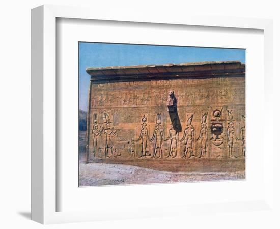 Bas-Relief of Cleopatra, Caesarion, Temple of Hathor, Dendara in Egypt, 20th Century-null-Framed Giclee Print