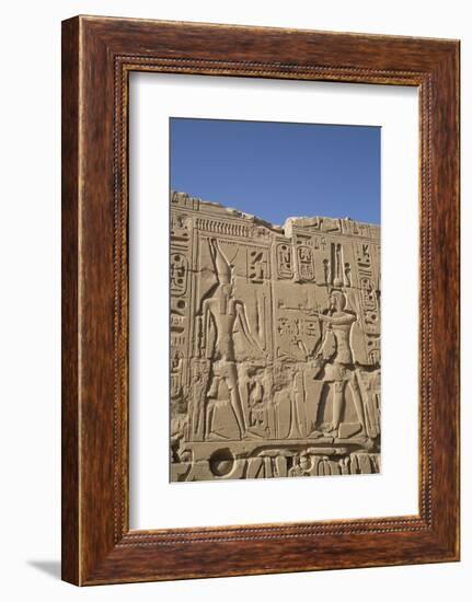 Bas-Relief of Figures and Hieroglyphs, Karnak Temple, Luxor, Thebes, Egypt, North Africa, Africa-Richard Maschmeyer-Framed Photographic Print