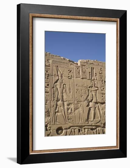 Bas-Relief of Figures and Hieroglyphs, Karnak Temple, Luxor, Thebes, Egypt, North Africa, Africa-Richard Maschmeyer-Framed Photographic Print