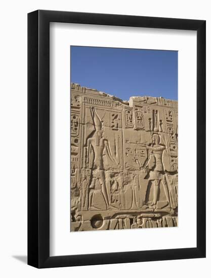 Bas-Relief of Figures and Hieroglyphs, Karnak Temple, Luxor, Thebes, Egypt, North Africa, Africa-Richard Maschmeyer-Framed Photographic Print