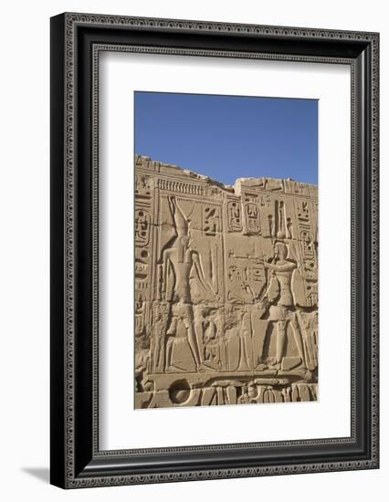 Bas-Relief of Figures and Hieroglyphs, Karnak Temple, Luxor, Thebes, Egypt, North Africa, Africa-Richard Maschmeyer-Framed Photographic Print