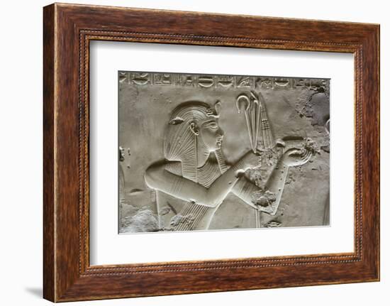 Bas-Relief of Pharaoh Seti I, Temple of Seti I, Abydos, Egypt, North Africa, Africa-Richard Maschmeyer-Framed Photographic Print