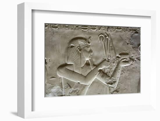 Bas-Relief of Pharaoh Seti I, Temple of Seti I, Abydos, Egypt, North Africa, Africa-Richard Maschmeyer-Framed Photographic Print