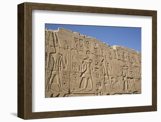 Bas-Relief of Pharaohs and Gods, Karnak Temple, Luxor, Thebes, Egypt, North Africa, Africa-Richard Maschmeyer-Framed Photographic Print