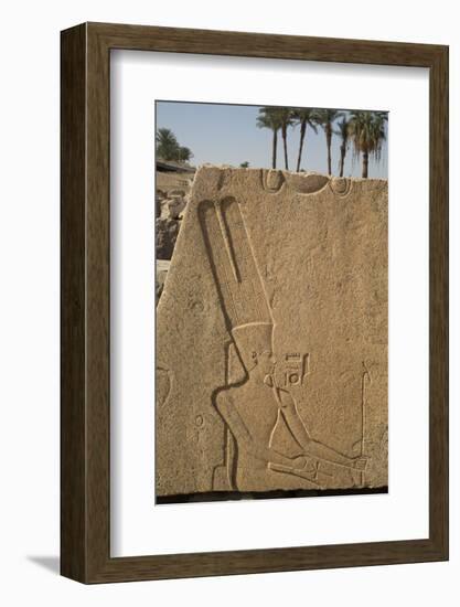 Bas-Relief of the God Amun, Karnak Temple, Luxor, Thebes, Egypt, North Africa, Africa-Richard Maschmeyer-Framed Photographic Print