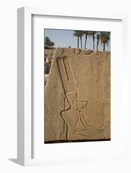 Bas-Relief of the God Amun, Karnak Temple, Luxor, Thebes, Egypt, North Africa, Africa-Richard Maschmeyer-Framed Photographic Print