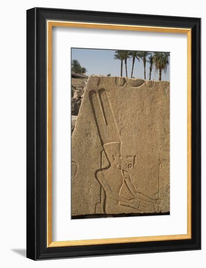 Bas-Relief of the God Amun, Karnak Temple, Luxor, Thebes, Egypt, North Africa, Africa-Richard Maschmeyer-Framed Photographic Print