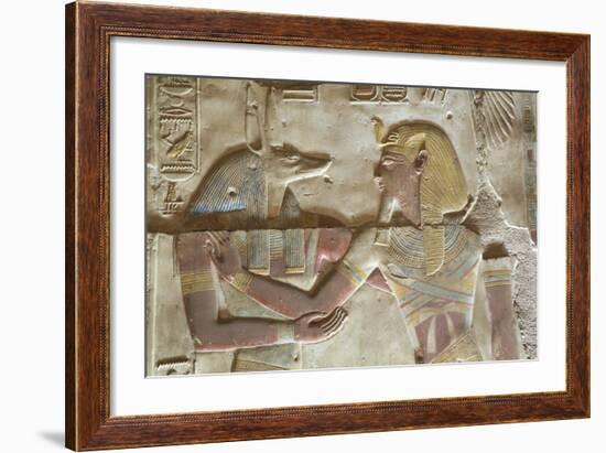 Bas-Relief of the God Anubis on Left-Richard Maschmeyer-Framed Photographic Print