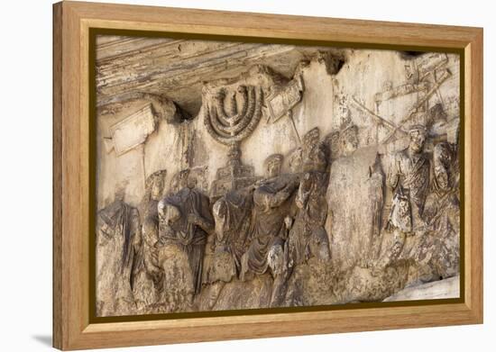 Bas-Relief on Arch of Titus Showing Menorah Taken from the Temple of Jerusalem-Stuart Black-Framed Premier Image Canvas