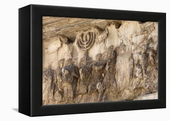 Bas-Relief on Arch of Titus Showing Menorah Taken from the Temple of Jerusalem-Stuart Black-Framed Premier Image Canvas