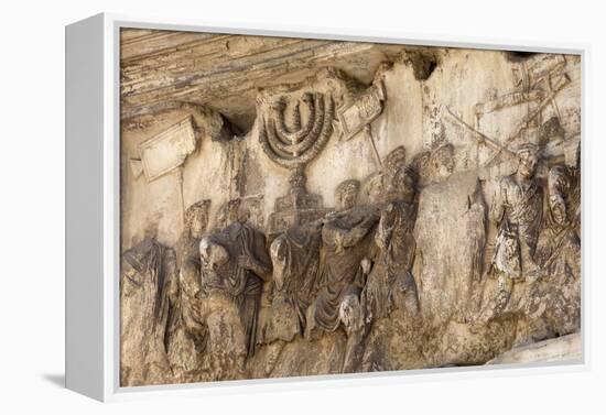 Bas-Relief on Arch of Titus Showing Menorah Taken from the Temple of Jerusalem-Stuart Black-Framed Premier Image Canvas