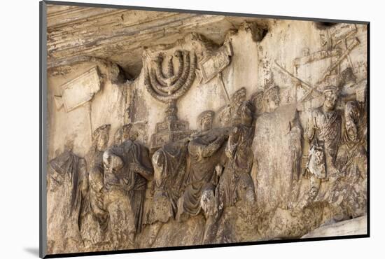Bas-Relief on Arch of Titus Showing Menorah Taken from the Temple of Jerusalem-Stuart Black-Mounted Photographic Print