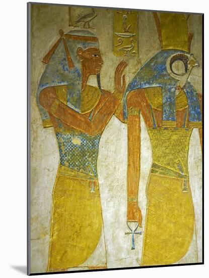 Bas-Relief Painted on the Walls of the Royal Tomb, Setnakht Tomb, Valley of the Kings, Thebes, UNES-Tuul-Mounted Photographic Print