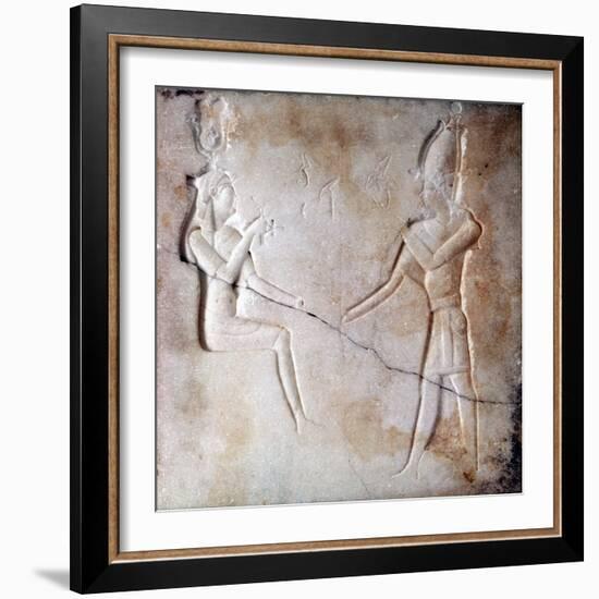 Bas-Relief Showing the Gods Isis and Osiris, Ptolemaic Period, Ancient Egypt, 323-30 BC-null-Framed Photographic Print