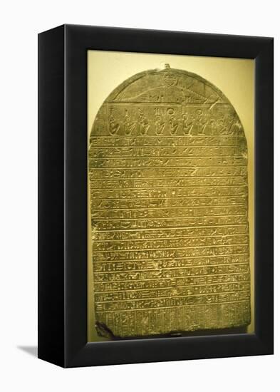 Bas relief with Ancient Egyptian Hieroglyphics, held in the Vatican-Unknown-Framed Premier Image Canvas