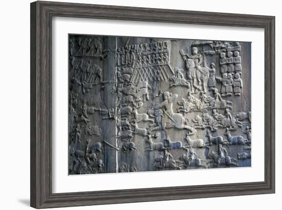 Bas-Reliefs with Scenes of Deer and Wild Boar Hunting in Caves of Taq-E Bustan, Iran-null-Framed Giclee Print