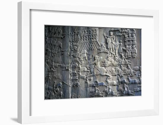 Bas-Reliefs with Scenes of Deer and Wild Boar Hunting in Caves of Taq-E Bustan, Iran-null-Framed Giclee Print