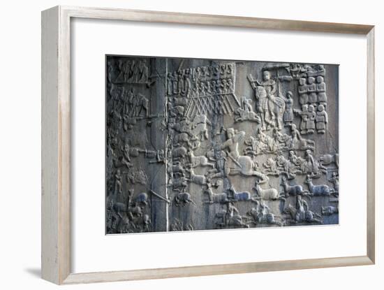 Bas-Reliefs with Scenes of Deer and Wild Boar Hunting in Caves of Taq-E Bustan, Iran-null-Framed Giclee Print