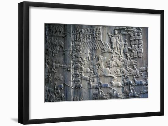 Bas-Reliefs with Scenes of Deer and Wild Boar Hunting in Caves of Taq-E Bustan, Iran-null-Framed Giclee Print