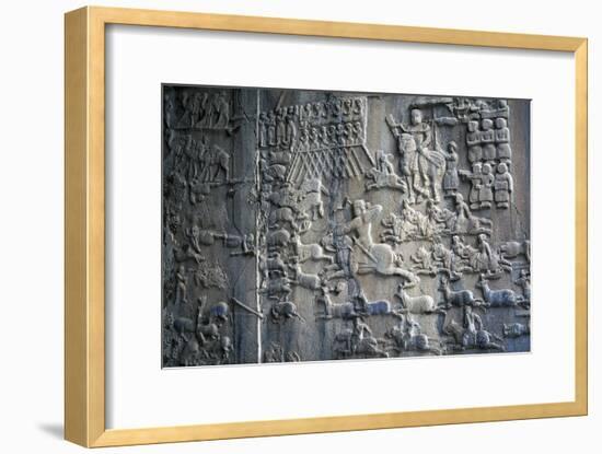 Bas-Reliefs with Scenes of Deer and Wild Boar Hunting in Caves of Taq-E Bustan, Iran-null-Framed Giclee Print