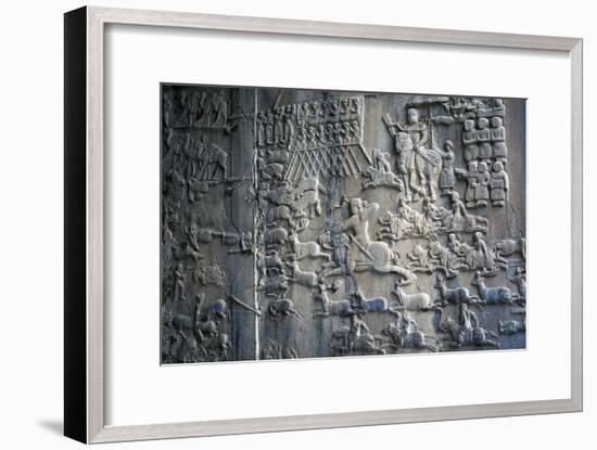 Bas-Reliefs with Scenes of Deer and Wild Boar Hunting in Caves of Taq-E Bustan, Iran-null-Framed Giclee Print