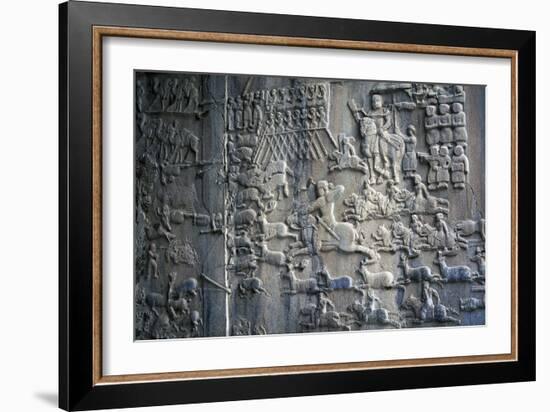 Bas-Reliefs with Scenes of Deer and Wild Boar Hunting in Caves of Taq-E Bustan, Iran-null-Framed Giclee Print