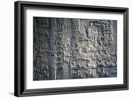 Bas-Reliefs with Scenes of Deer and Wild Boar Hunting in Caves of Taq-E Bustan, Iran-null-Framed Giclee Print