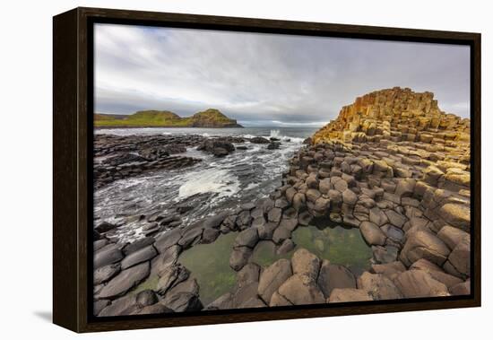 Basalt at the Giant's Causeway near in County Antrim, Northern, Ireland-Chuck Haney-Framed Premier Image Canvas
