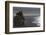 Basalt Column Rises from Black Sand Beach on Rainy Day, Vik, Iceland-Jaynes Gallery-Framed Photographic Print