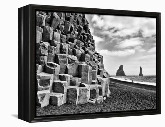 Basalt Columns and Sea Stacks, Reynisfjara, Iceland-Nadia Isakova-Framed Premier Image Canvas
