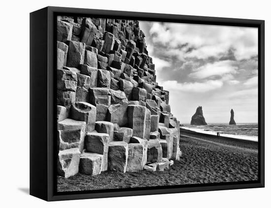 Basalt Columns and Sea Stacks, Reynisfjara, Iceland-Nadia Isakova-Framed Premier Image Canvas