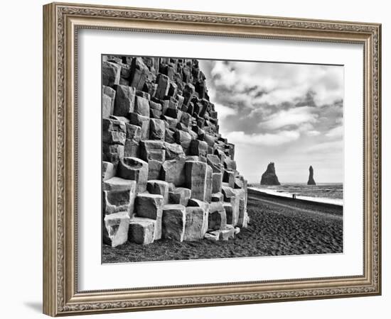 Basalt Columns and Sea Stacks, Reynisfjara, Iceland-Nadia Isakova-Framed Photographic Print