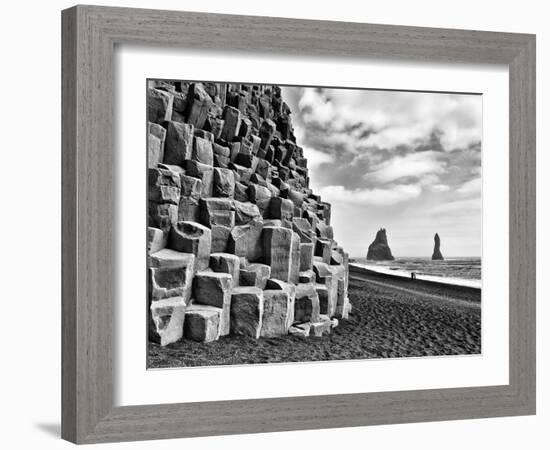 Basalt Columns and Sea Stacks, Reynisfjara, Iceland-Nadia Isakova-Framed Photographic Print