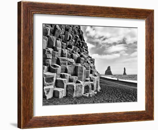 Basalt Columns and Sea Stacks, Reynisfjara, Iceland-Nadia Isakova-Framed Photographic Print