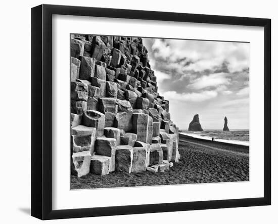 Basalt Columns and Sea Stacks, Reynisfjara, Iceland-Nadia Isakova-Framed Photographic Print