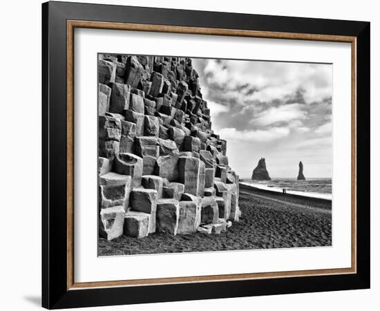 Basalt Columns and Sea Stacks, Reynisfjara, Iceland-Nadia Isakova-Framed Photographic Print