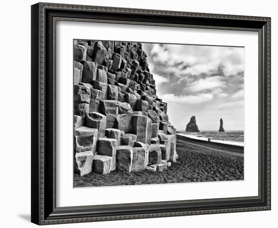 Basalt Columns and Sea Stacks, Reynisfjara, Iceland-Nadia Isakova-Framed Photographic Print